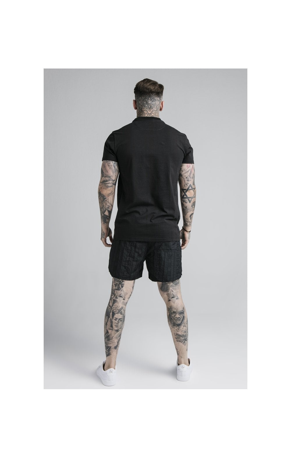 SikSilk S/S Fitted Box Tee - Black & Grey (5)