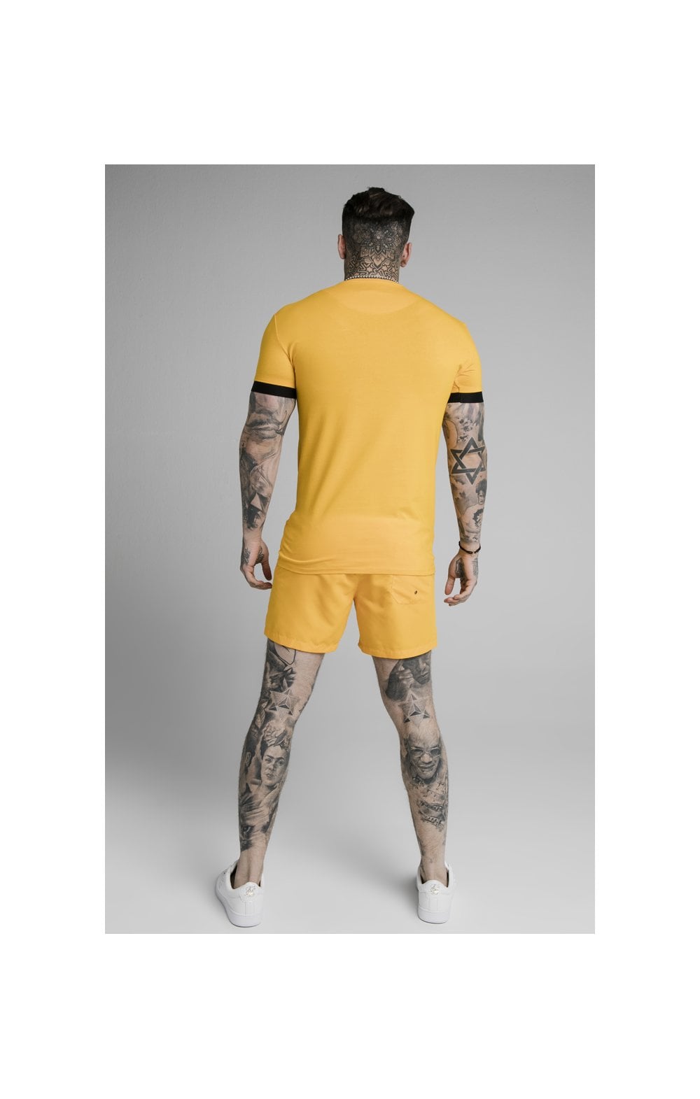 Load image into Gallery viewer, SikSilk Inset Elastic Cuff Gym Tee – Yellow (4)