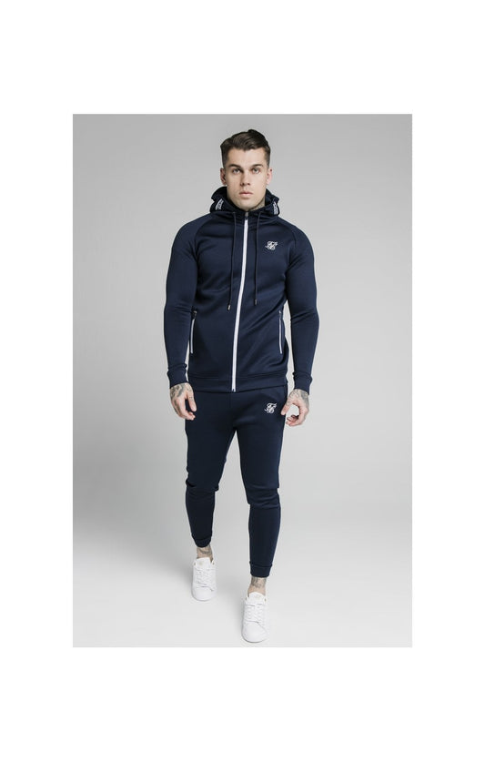 SikSilk Element Zip Through Hoodie - Navy & White
