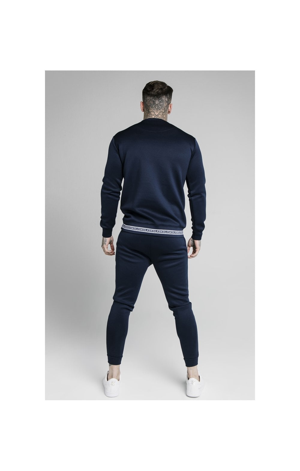 Load image into Gallery viewer, SikSilk Element Crew Sweat - Navy &amp; White (4)