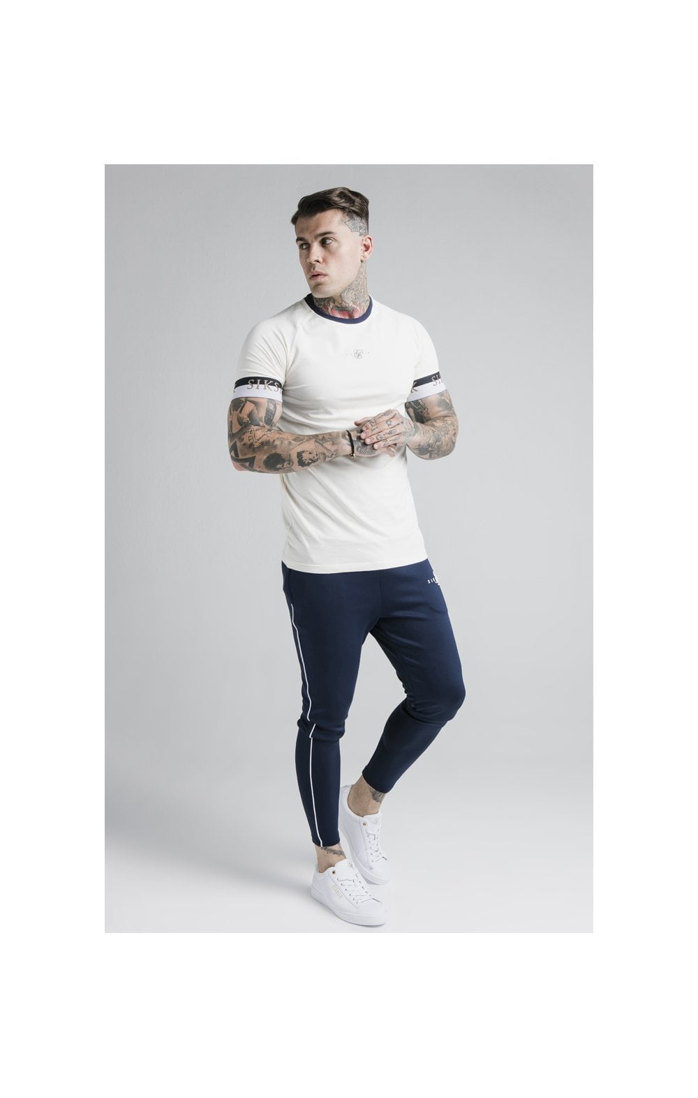 Load image into Gallery viewer, SikSilk Deluxe Ringer Tech Tee - Off White (5)