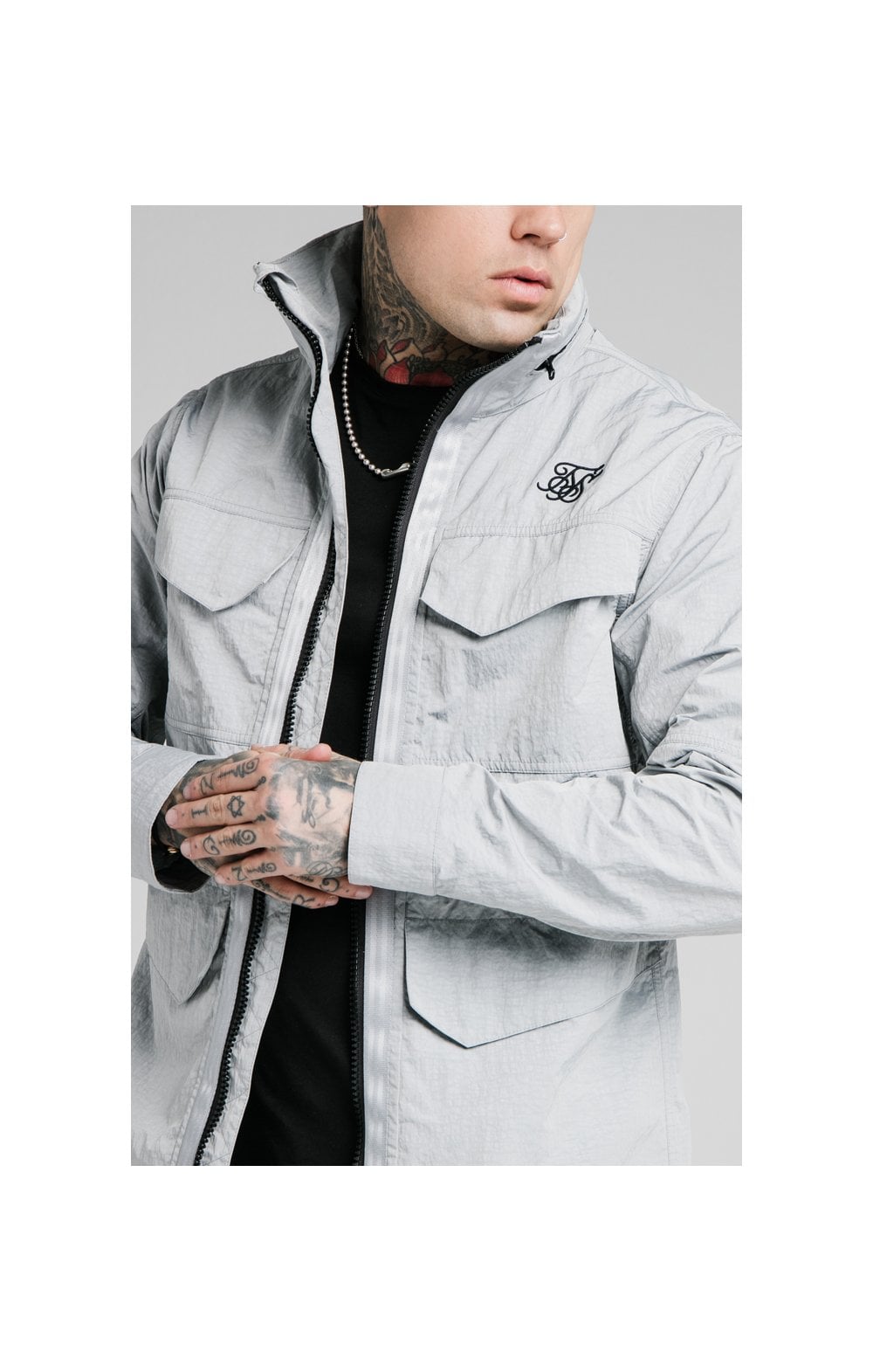 SikSilk Lightweight Zip Jacket - Ice Grey (1)