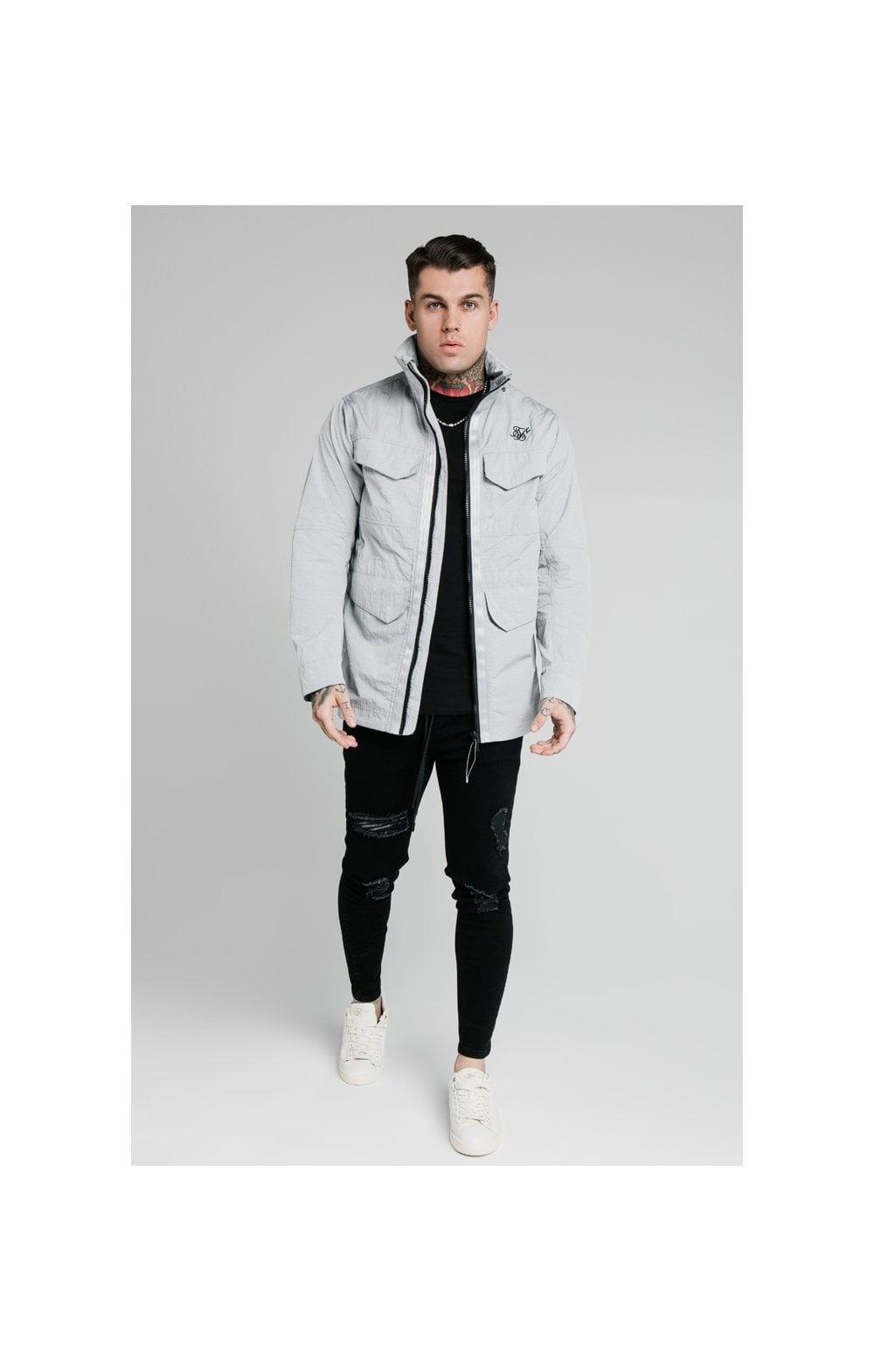 SikSilk Lightweight Zip Jacket - Ice Grey (2)