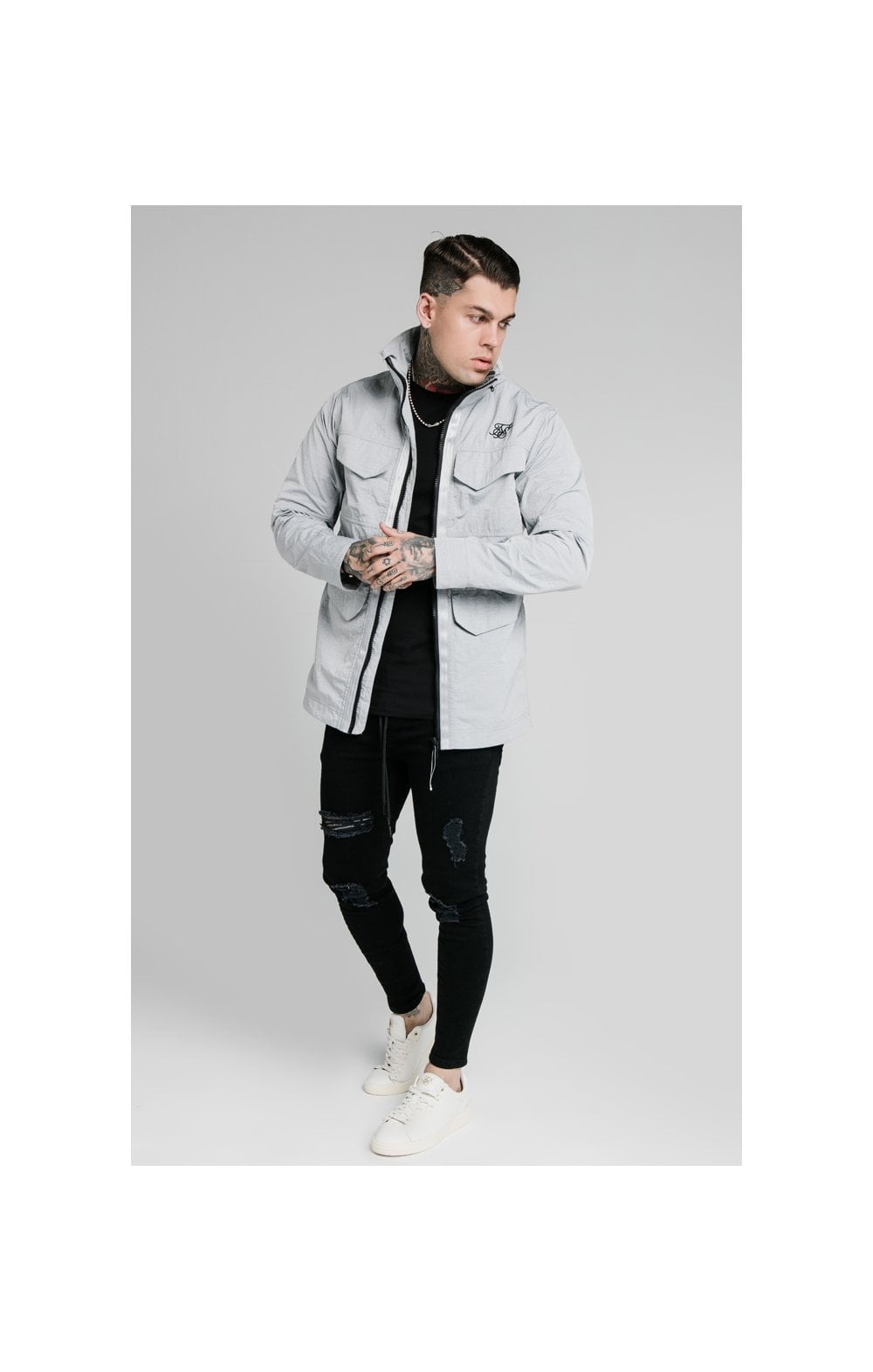 SikSilk Lightweight Zip Jacket - Ice Grey (3)