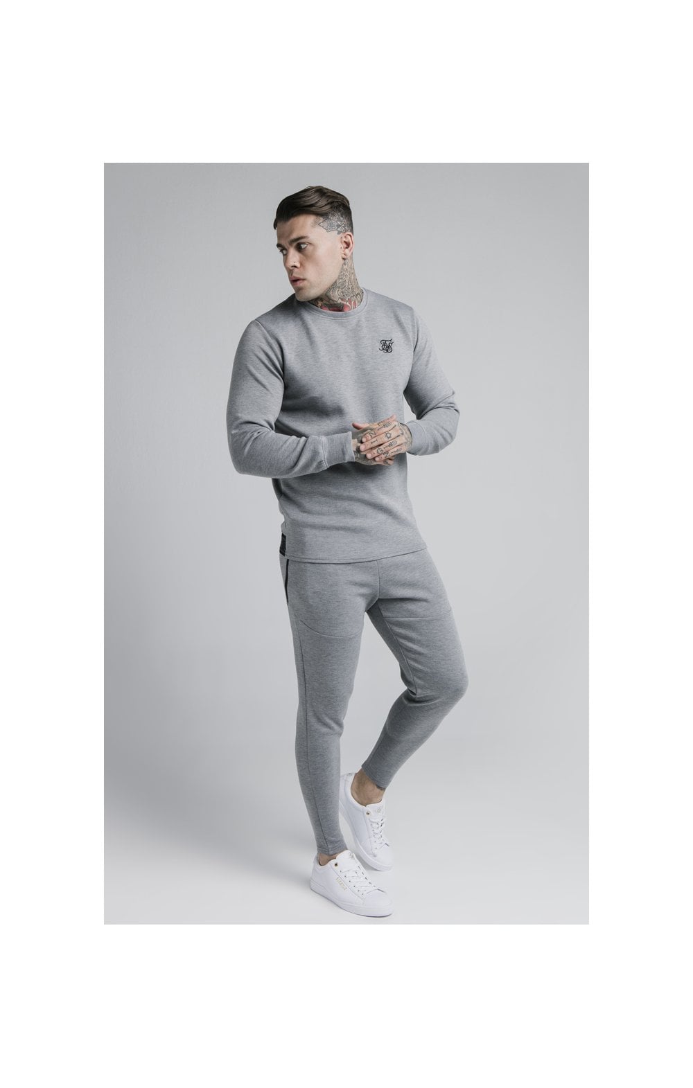Load image into Gallery viewer, SikSilk L/S Exhibit Sweater - Grey Marl