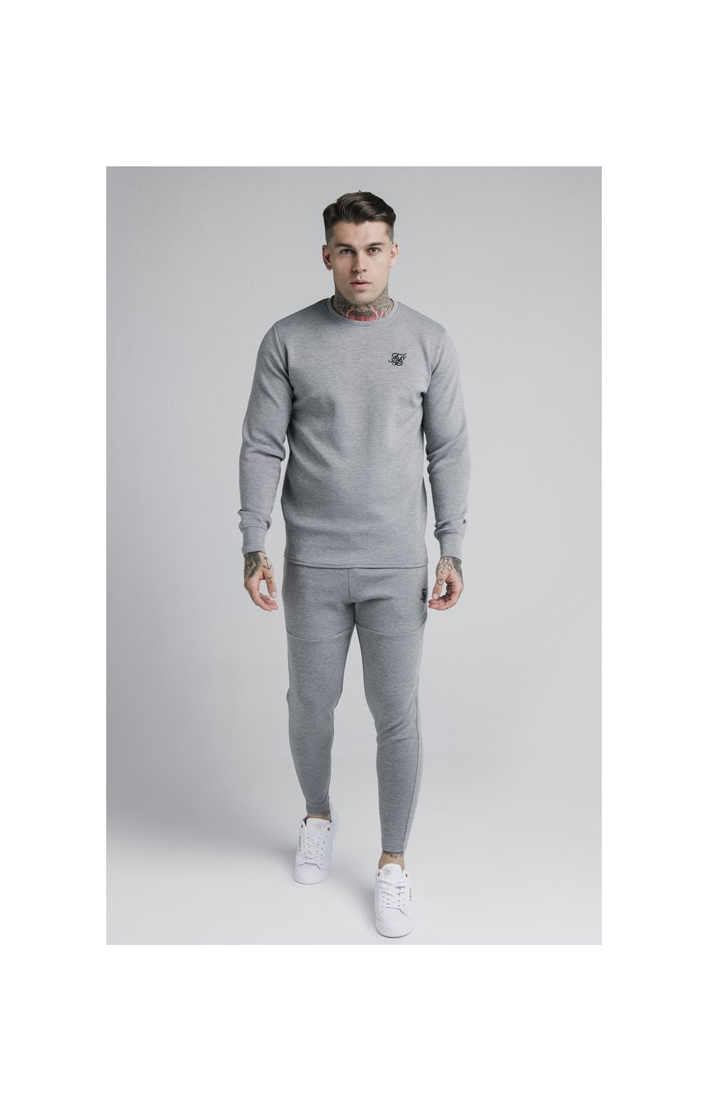 Load image into Gallery viewer, SikSilk L/S Exhibit Sweater - Grey Marl (4)