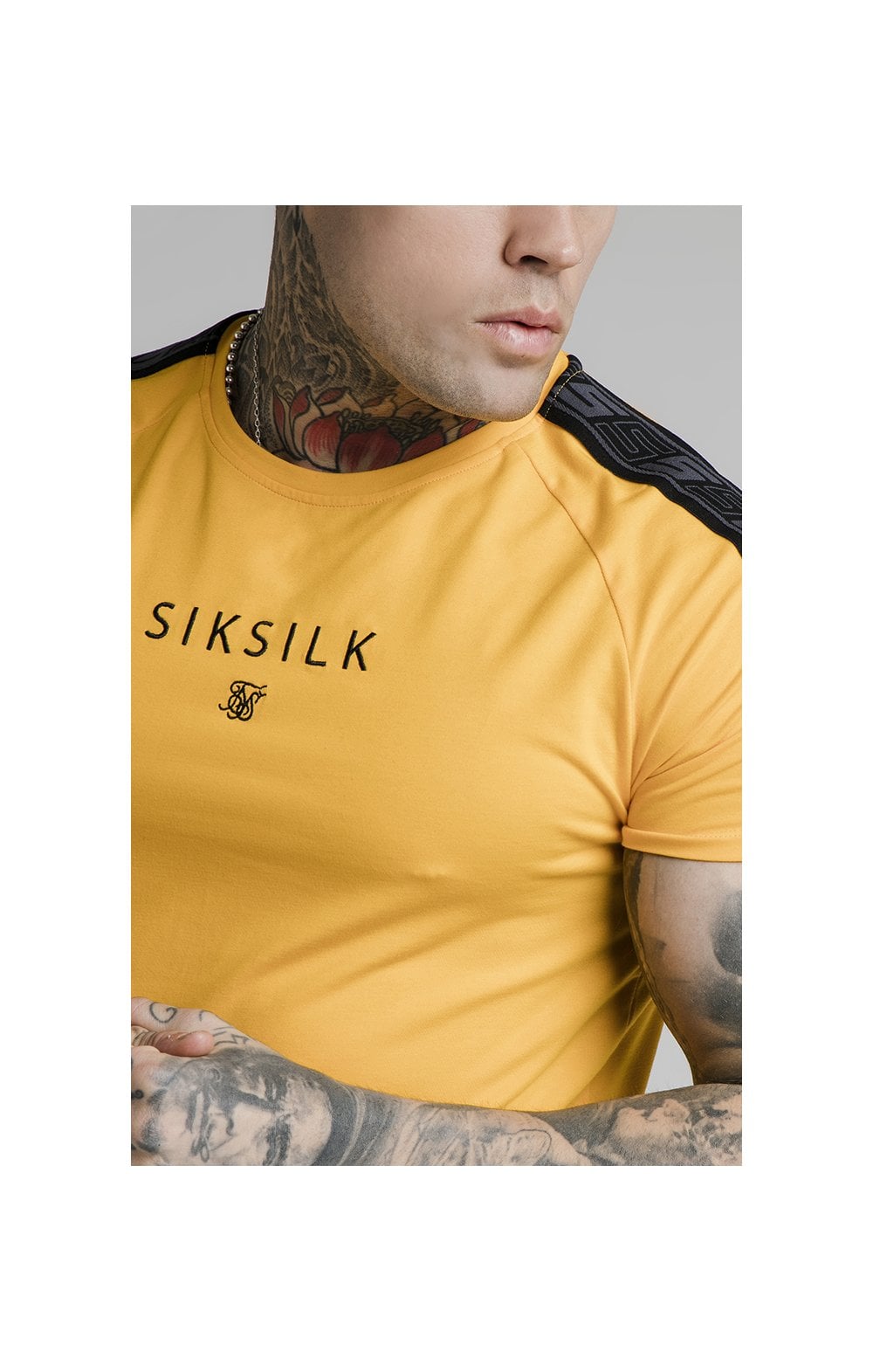 SikSilk S/S Raglan Exhibit Gym Tee - Yellow (1)