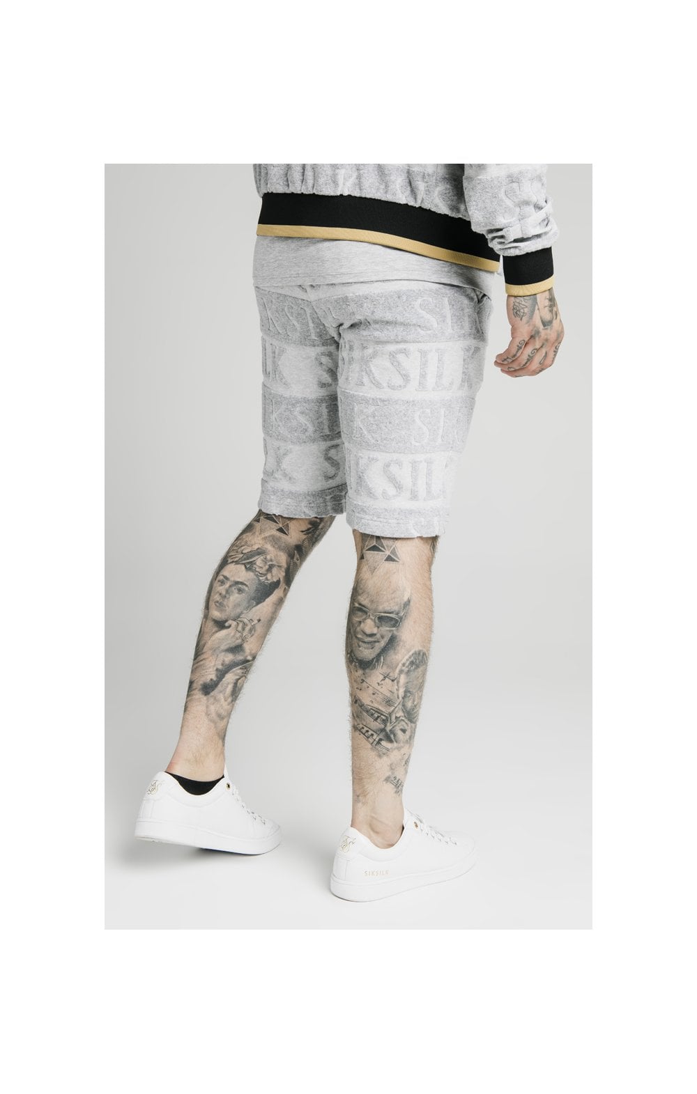 Load image into Gallery viewer, SikSilk Inverse Gym Shorts - Grey,Black &amp; Gold (1)