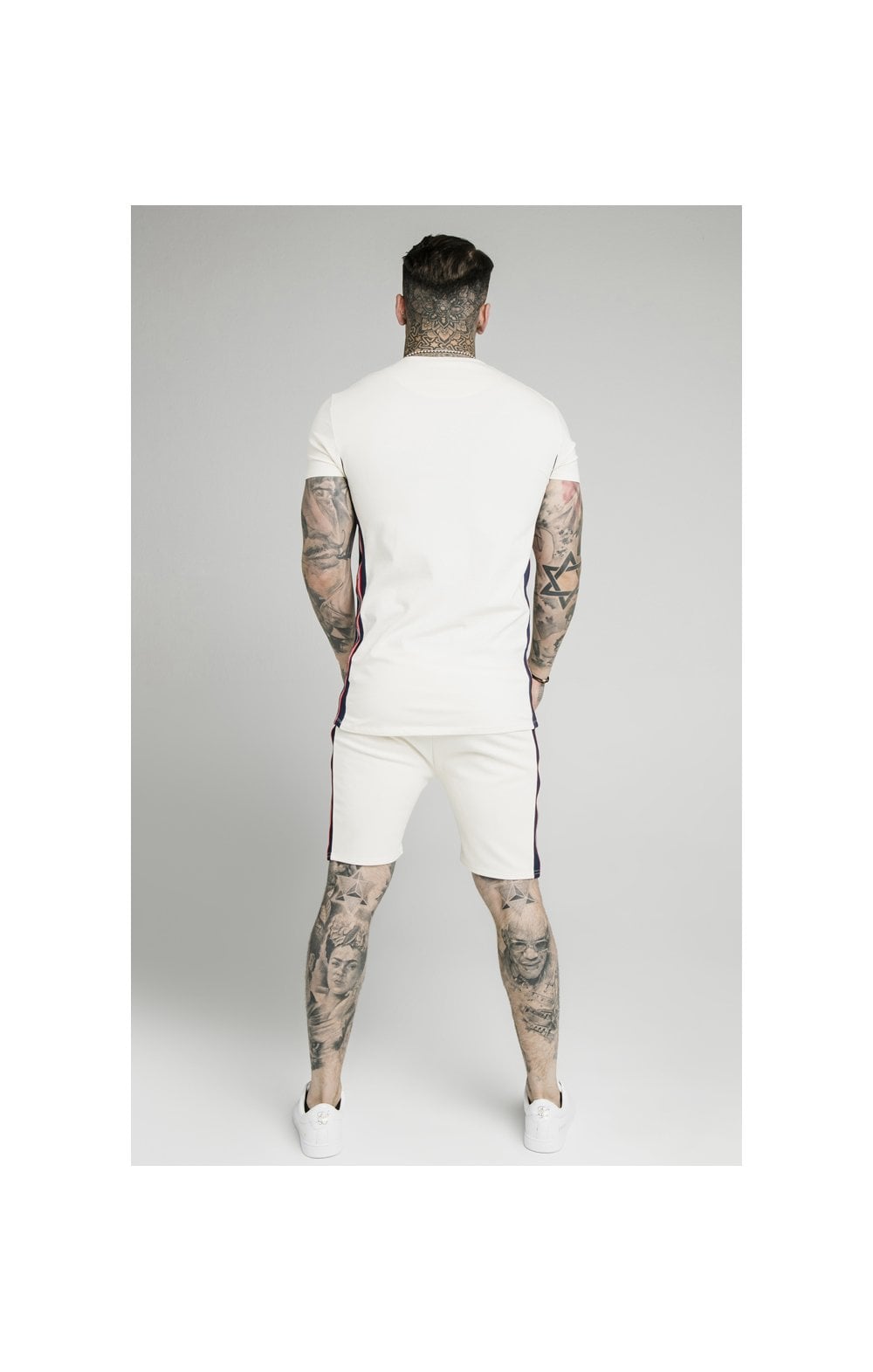 SikSilk S/S Retro Essential Tape Tee - Off White (5)