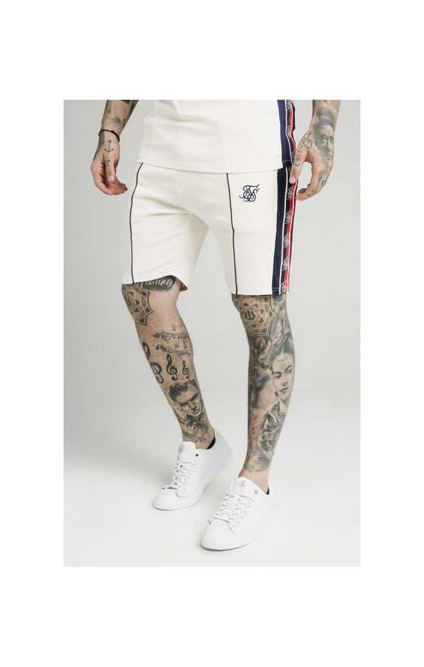 SikSilk Retro Tape Relaxed Shorts - Off White