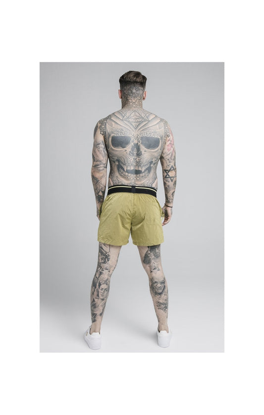 SikSilk Adapt Crushed Nylon Swim Shorts - Khaki