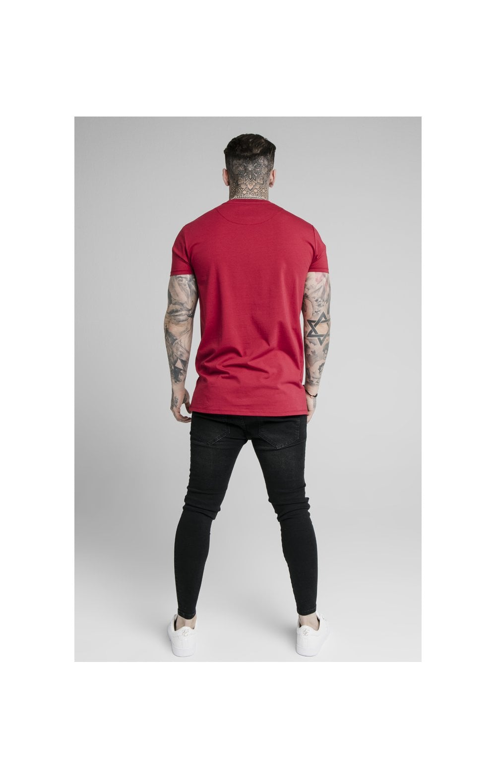 SikSilk Rhinestone Lion Tee - Deep Red (3)