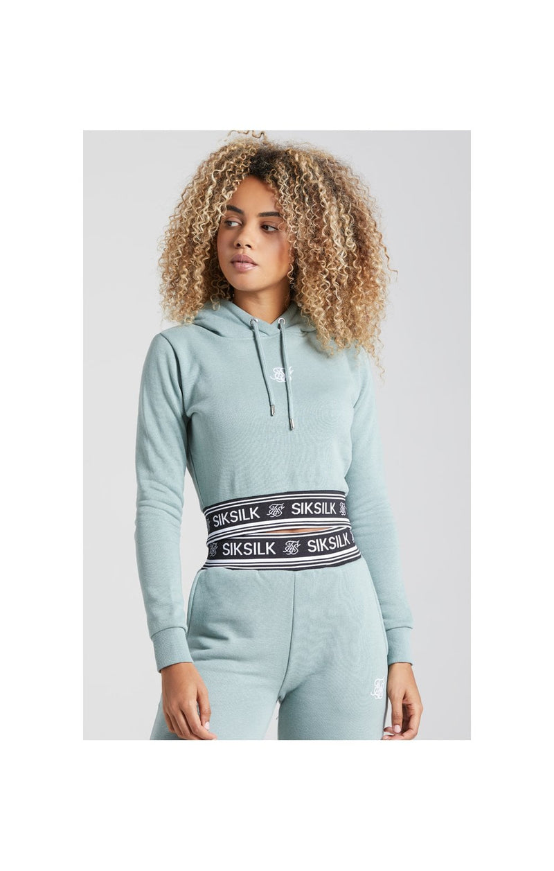 SikSilk Logo Ribbed Track Top - Sage