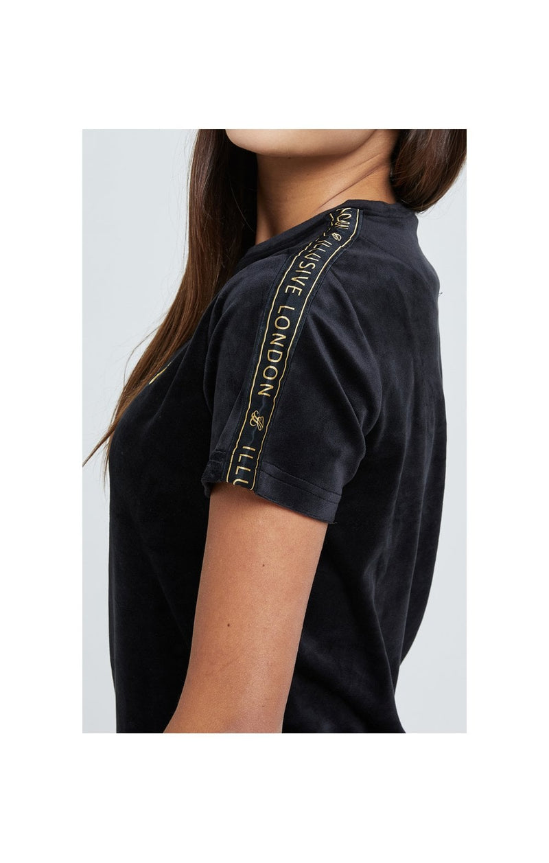 Illusive London Velour Tape Dress - Black (1)