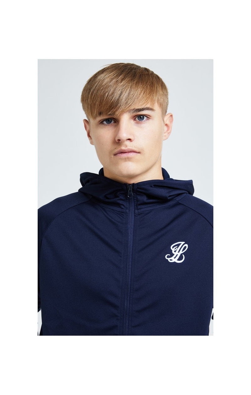 Boys Illusive Navy Zip Thru Hoodie (1)