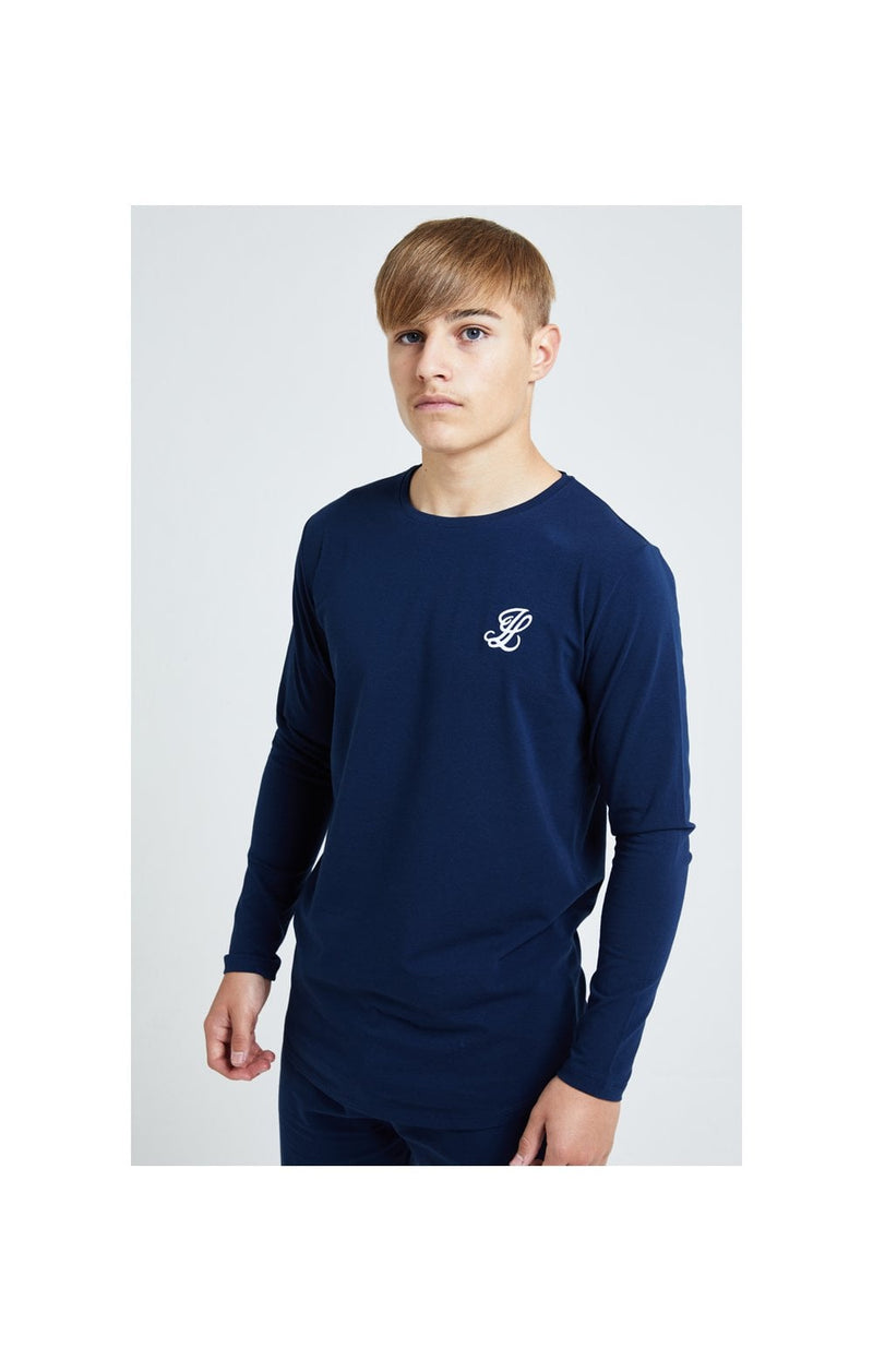 Boys Illusive Navy Essentials Long Sleeve T-Shirt