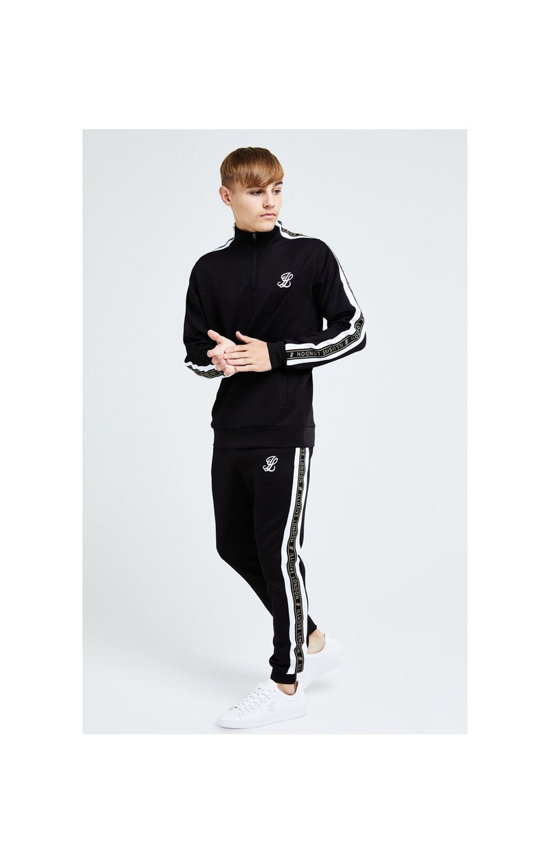 Illusive London Diverge 1/4 Zip Hoodie Black Gold & White (1)