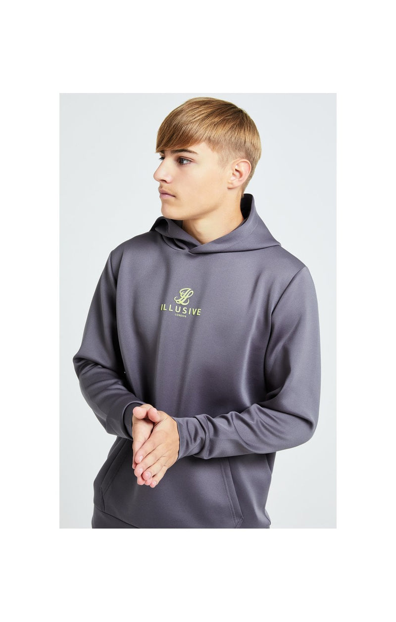 Illusive London Blaze Overhead Hoodie - Dark Grey & Lime