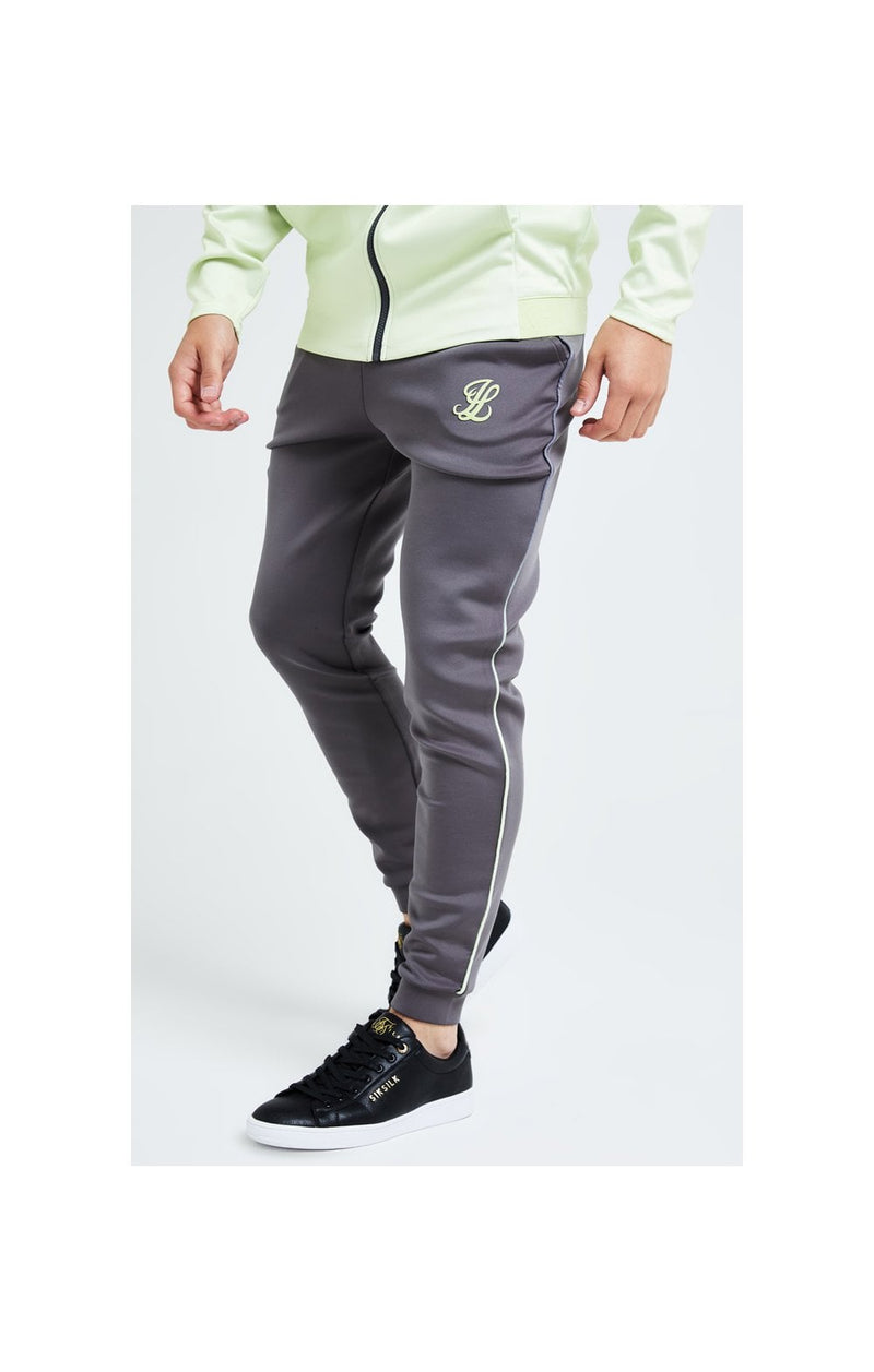 Illusive London Blaze Fade Piping Jogger - Dark Grey & Lime