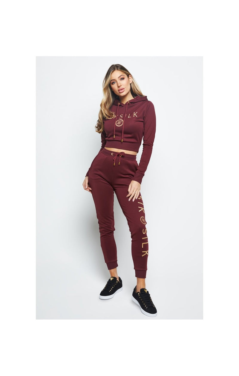 SikSilk Eyelet Mesh Track Top - Burgundy (1)