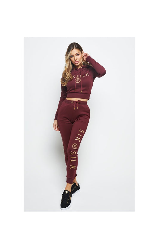 SikSilk Eyelet Mesh Track Top - Burgundy