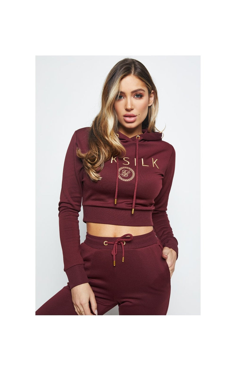 SikSilk Eyelet Mesh Track Top - Burgundy