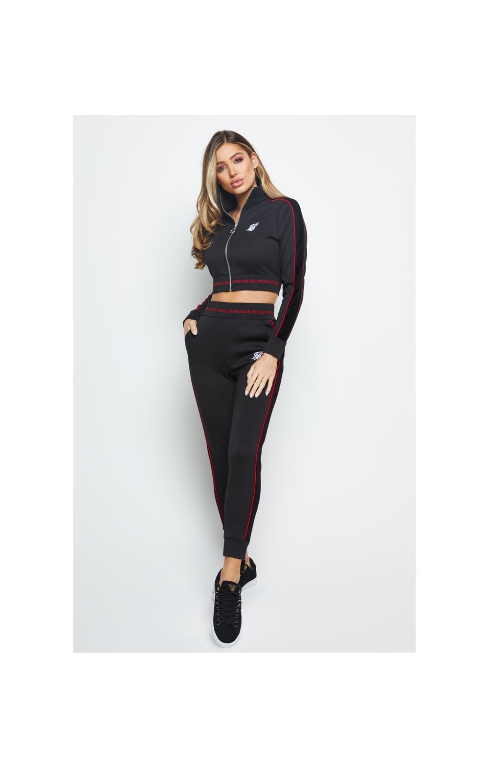 SikSilk Imperial Cropped Track Top - Black (3)