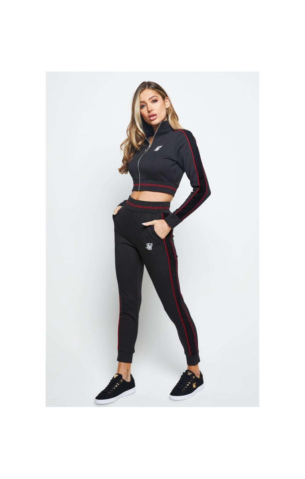 SikSilk Imperial Cropped Track Top - Black (4)