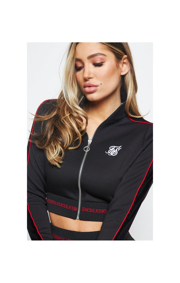 SikSilk Imperial Cropped Track Top - Black