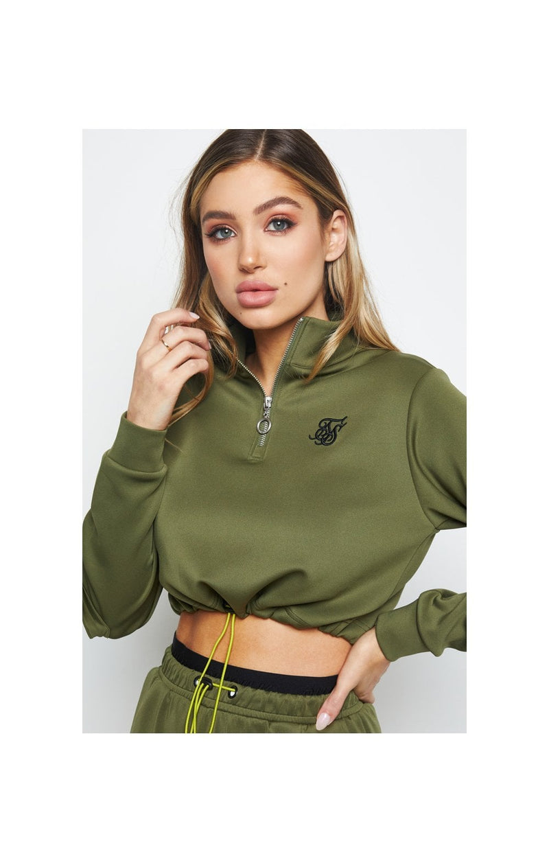 SikSilk Cargo Pocket Track Top - Khaki (1)