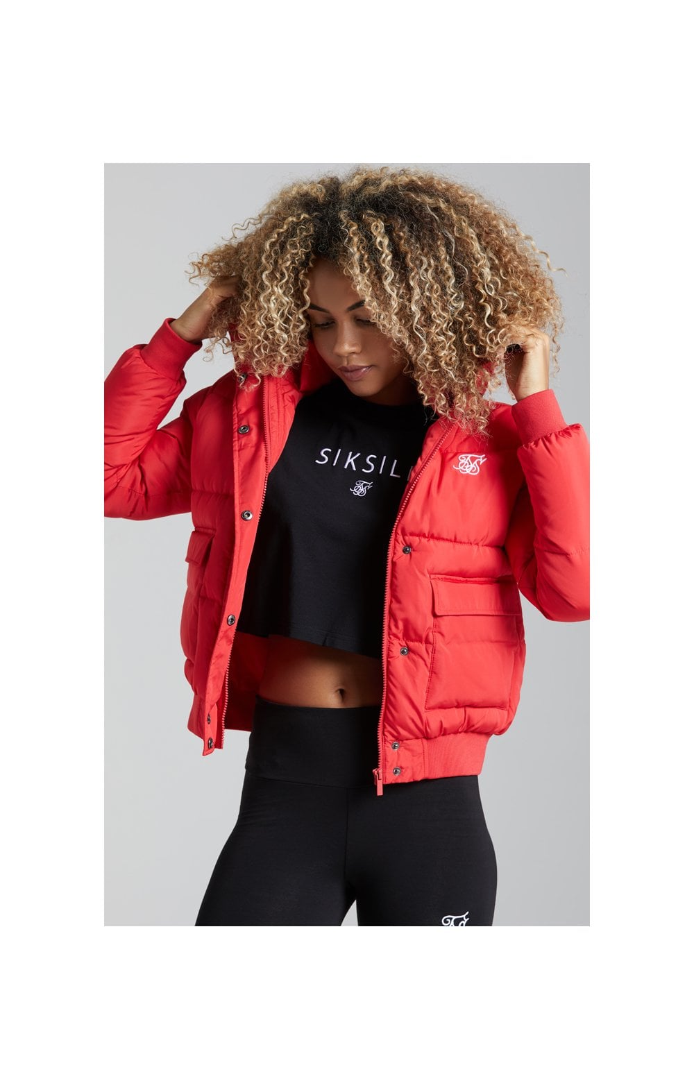SikSilk Tape Padded Jacket - Red (1)