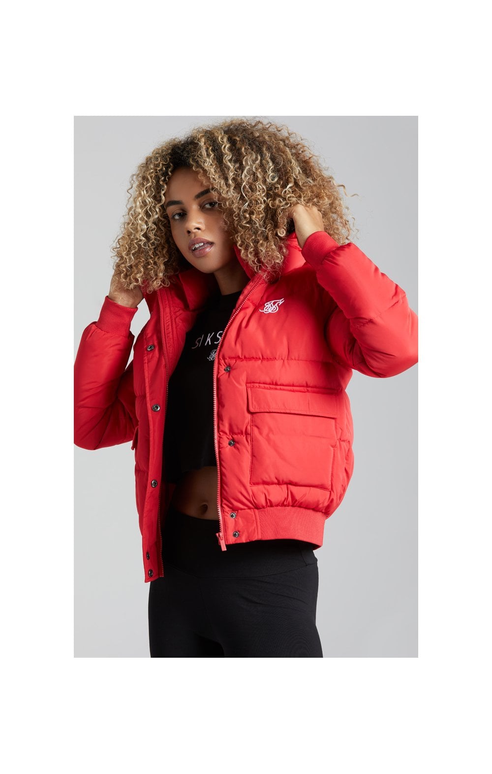 SikSilk Tape Padded Jacket - Red (3)