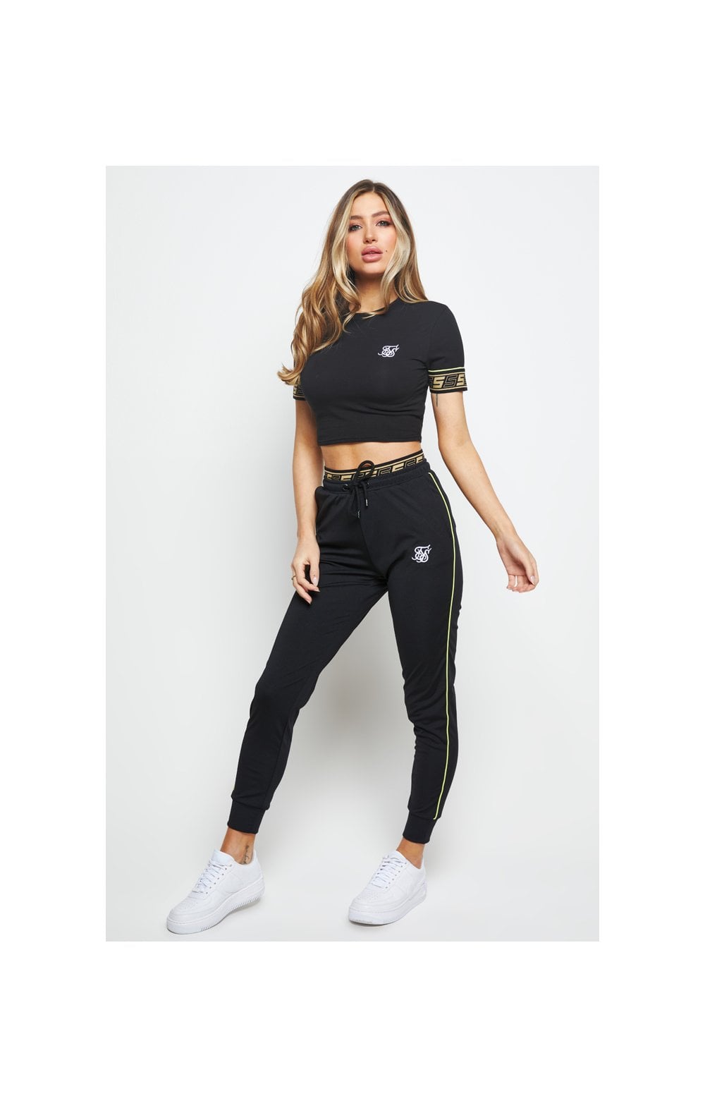 SikSilk Roma Tape Crop Tee – Black (2)