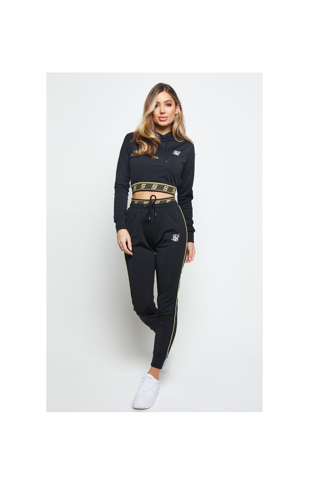 Load image into Gallery viewer, SikSilk Roma Tape Track Pants – Black (4)