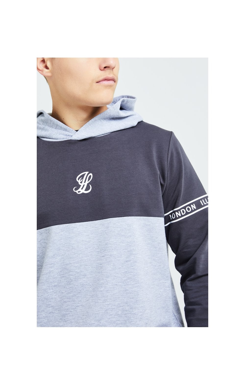 Illusive London Overhead Hoodie - Dark Grey & Light Grey Marl