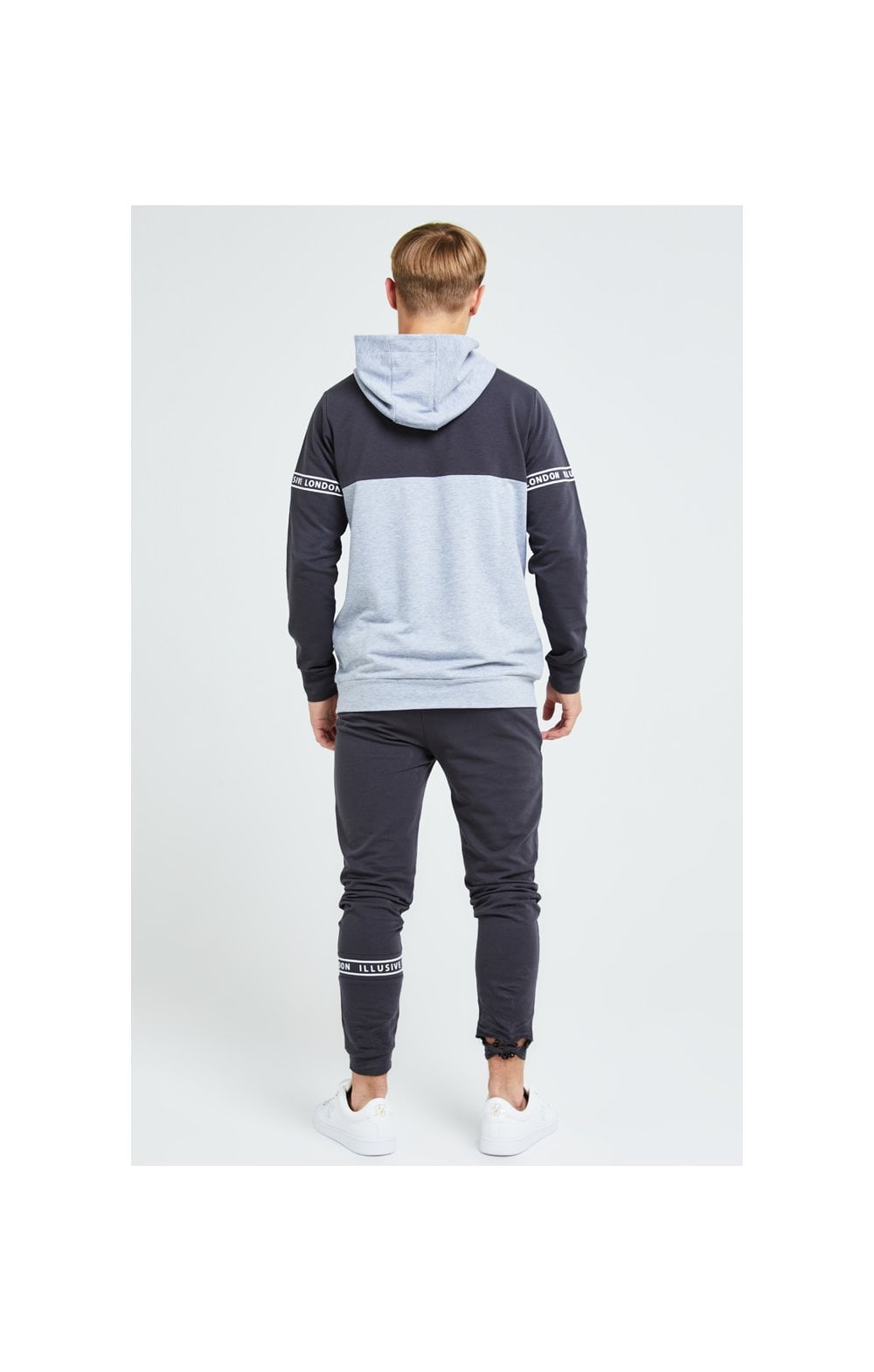 Illusive London Overhead Hoodie - Dark Grey & Light Grey Marl (5)