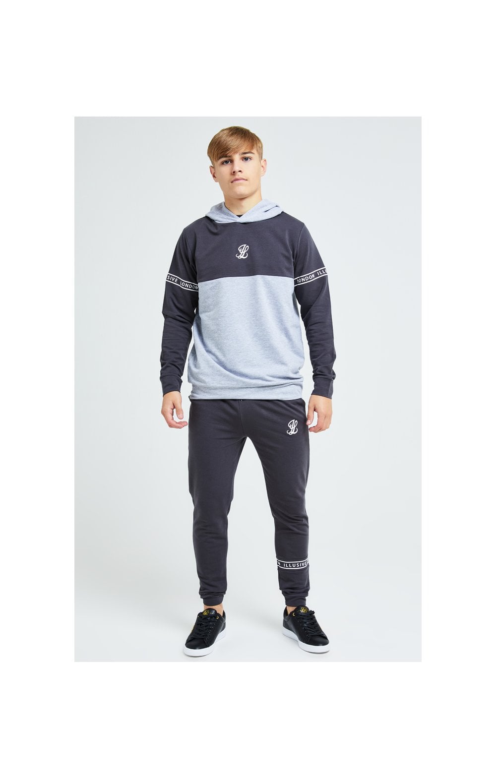 Illusive London Overhead Hoodie - Dark Grey & Light Grey Marl (4)