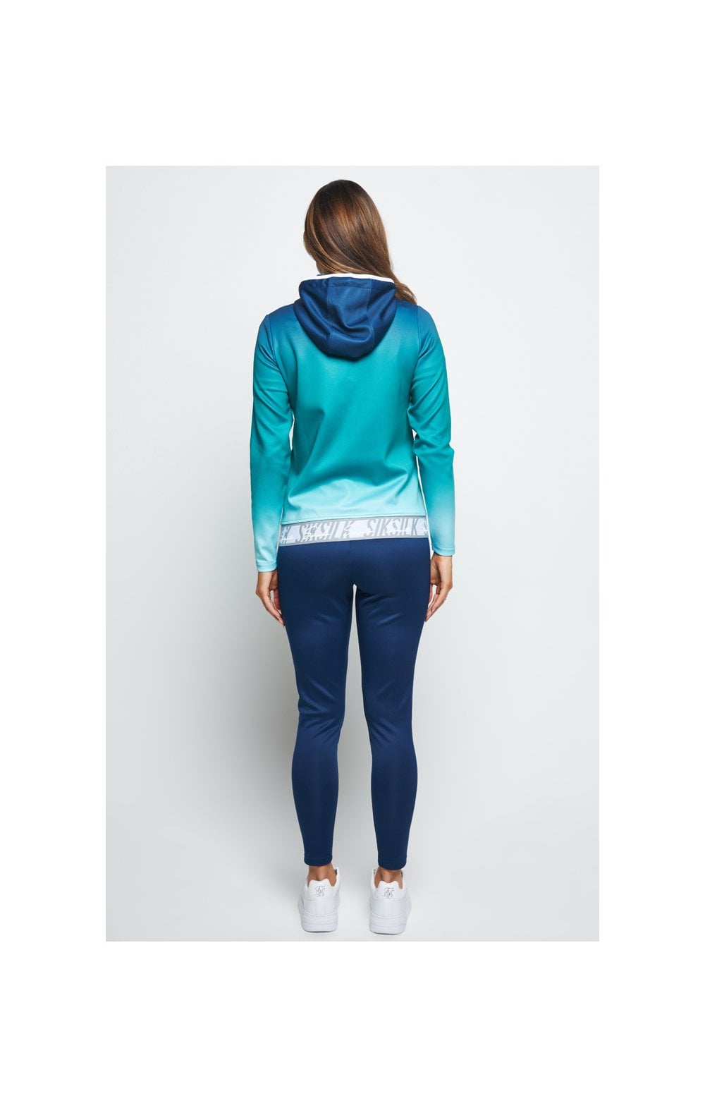 SikSilk Fade Tape Track Jacket - Navy & Teal (5)