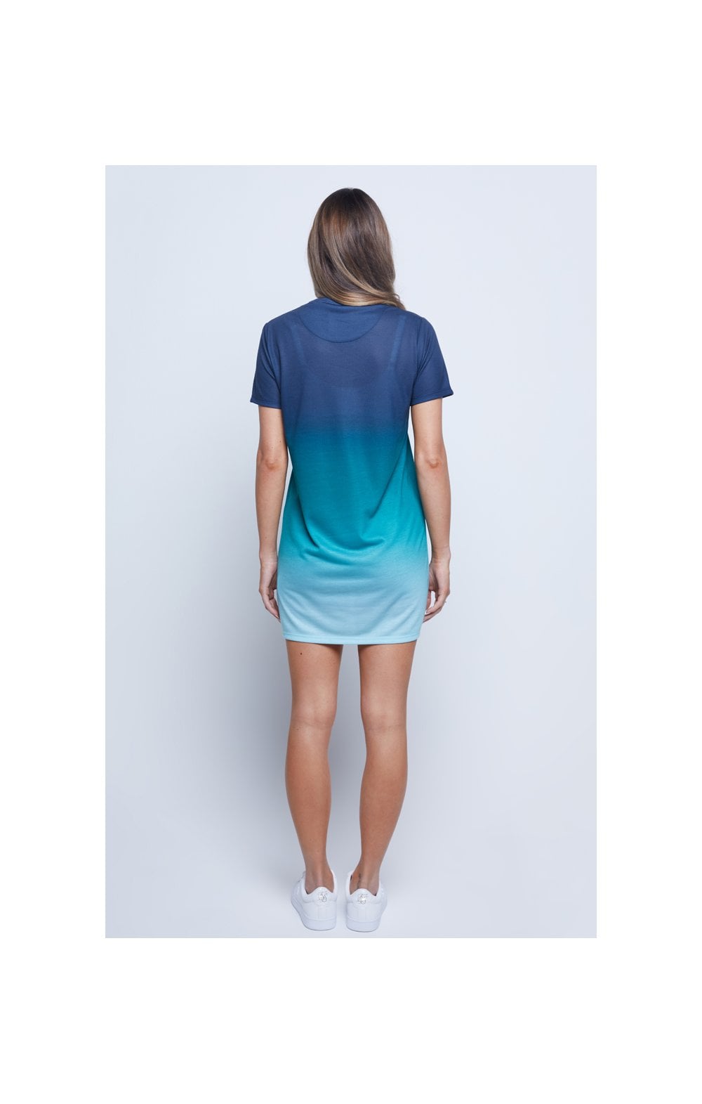 SikSilk Fade Embroidered T-Shirt Dress - Navy & Teal (5)