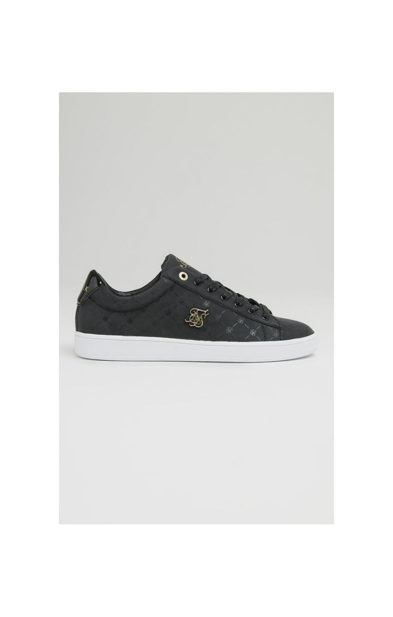 Black Low-Top Casual Monogram Trainer