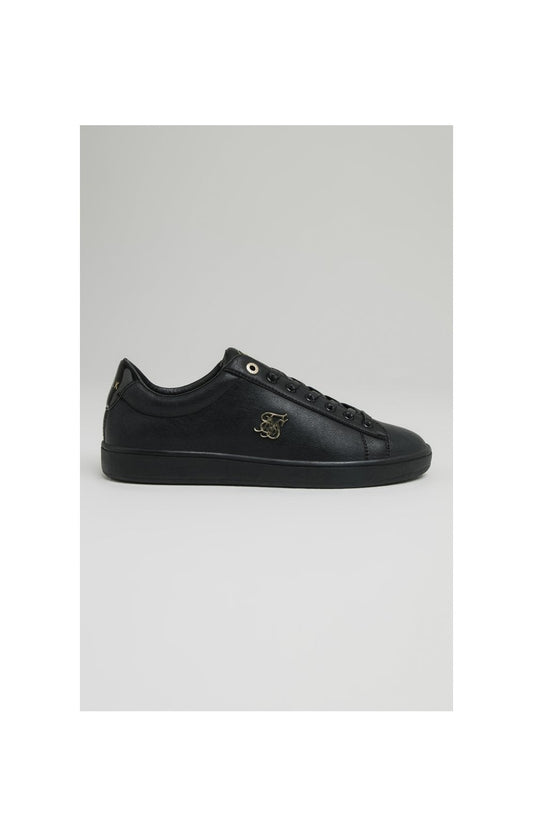 Black Low-Top Casual Trainer With Metal Logo