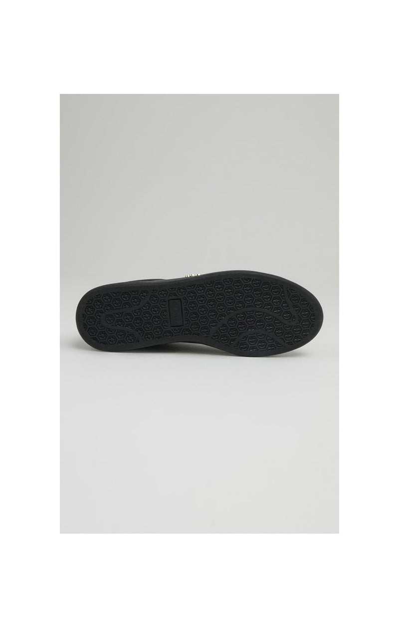 Black Low-Top Casual Trainer With Metal Logo (1)