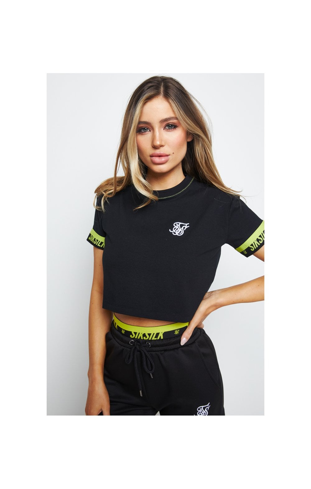 SikSilk Divergent Crop Tee - Black (1)