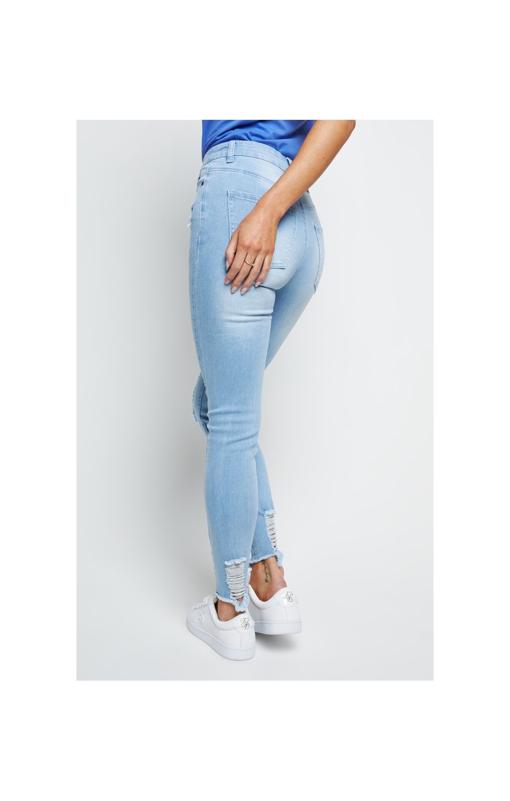 SikSilk Distressed Skinny Jeans - Ice Blue (2)