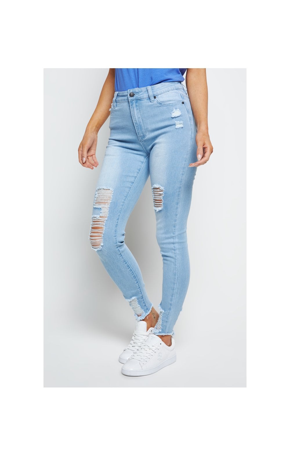 SikSilk Distressed Skinny Jeans - Ice Blue (3)