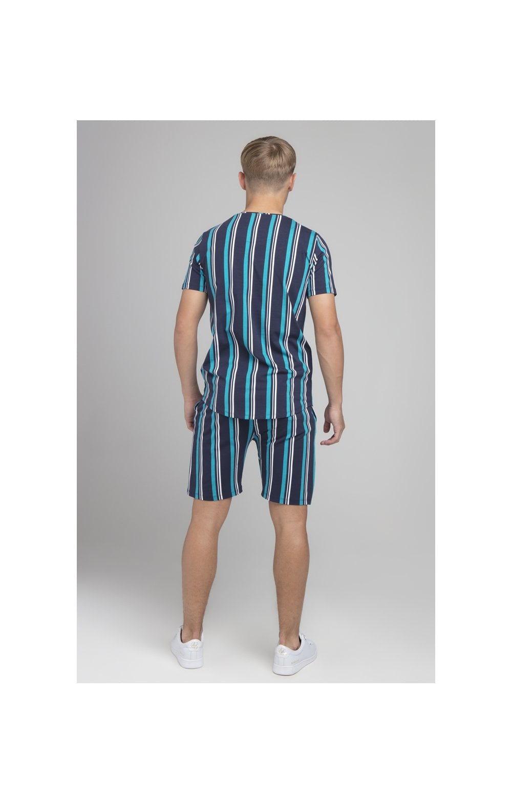 Illusive London Stripe Shorts - Navy & Teal (6)