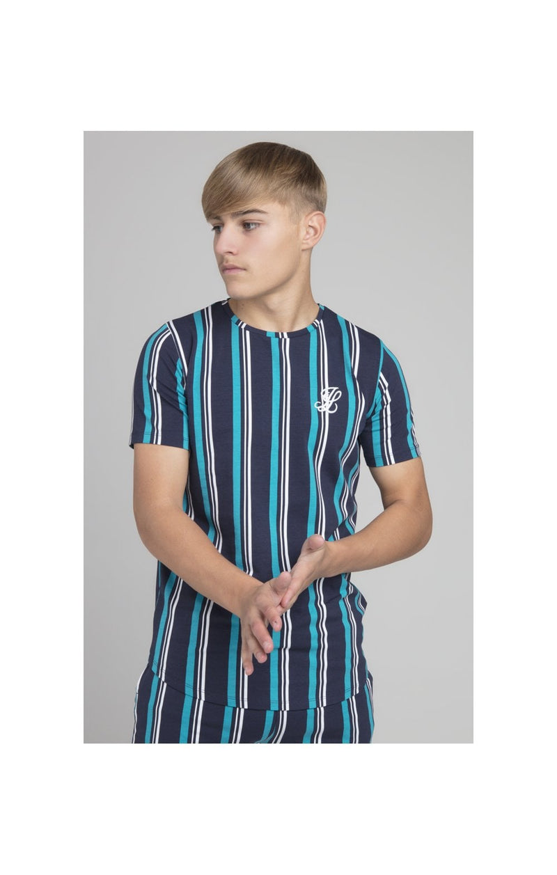 Illusive London Stripe Tee - Navy & Teal