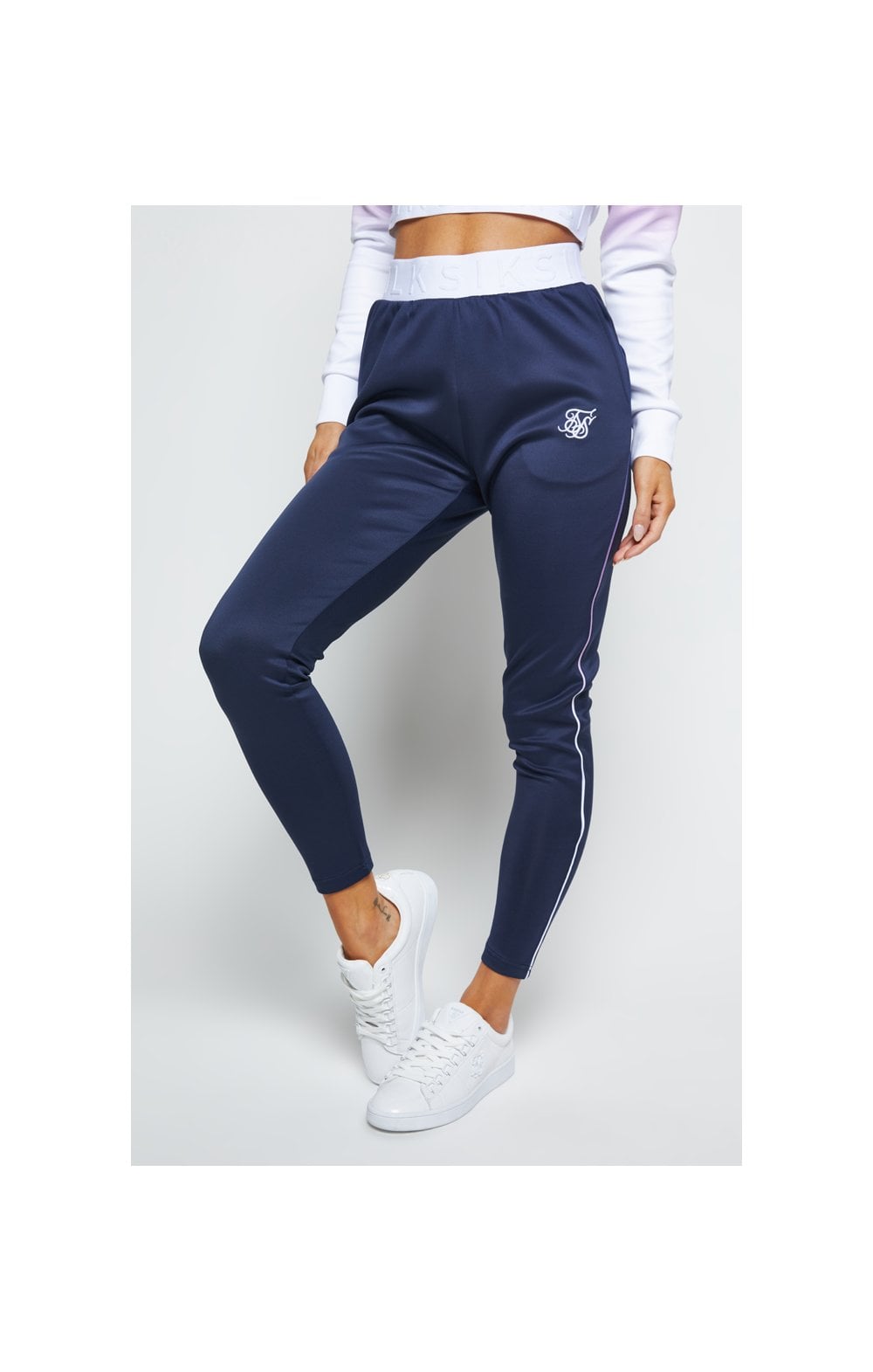 SikSilk Violet Fade Track Pants - Navy