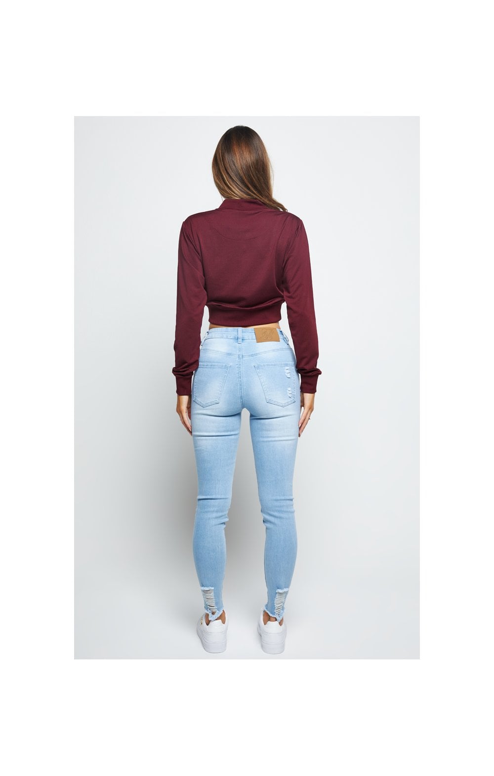 SikSilk Mesh Cropped Bomber - Burgundy (4)