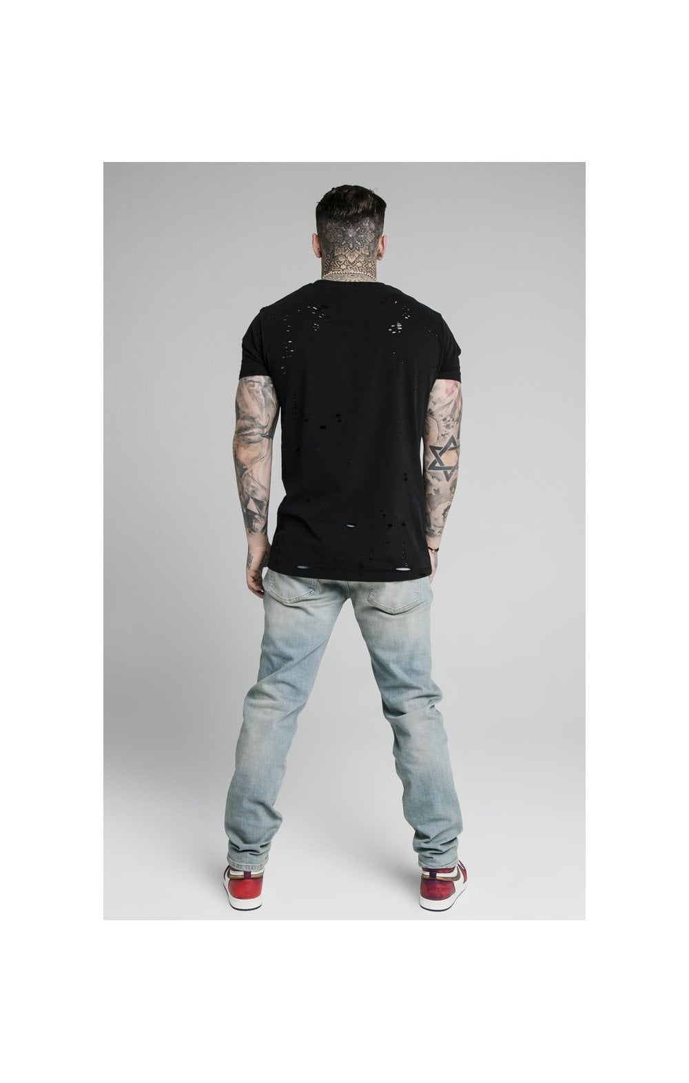 SikSilk Raw Loose Fit Jeans - Light Blue Wash (6)